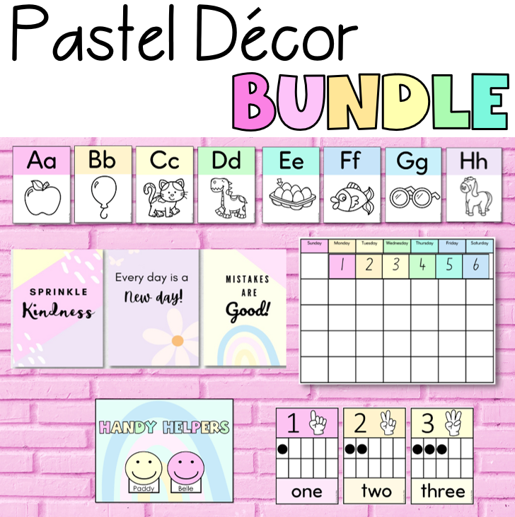 Pastel Classroom Decor Bundle