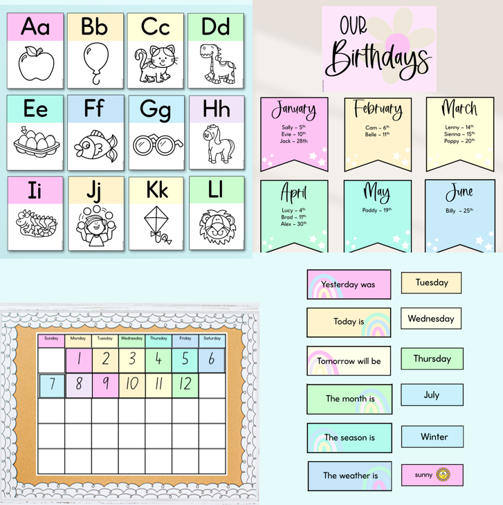 Pastel Classroom Decor Bundle