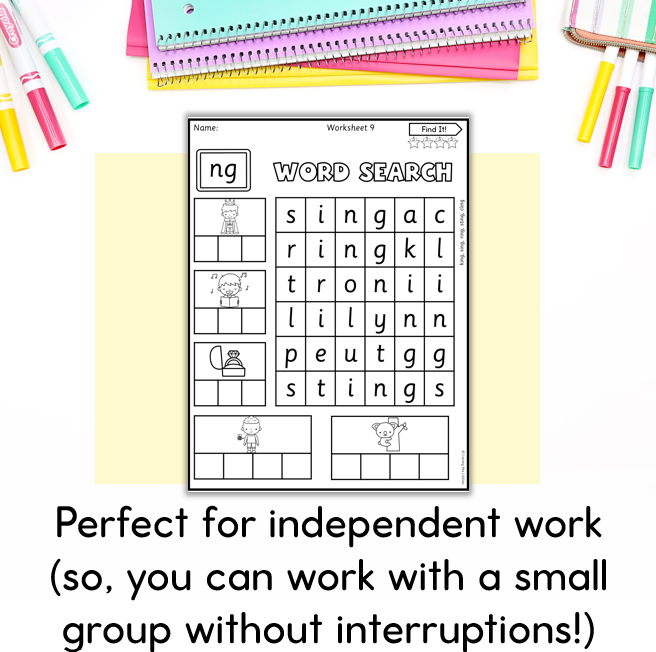 Find It! Digraph and Double Consonants Word Search| Spelling Activity for Prep/Kindergarten