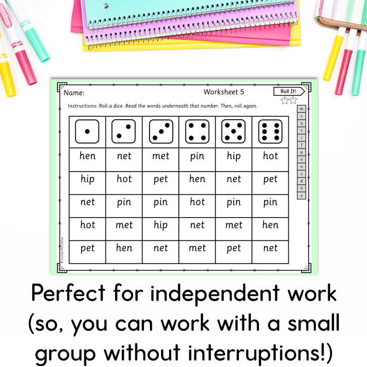 Roll It! Roll and Read CVC Words | Decoding and Blending Fluency for Prep/Kindergarten