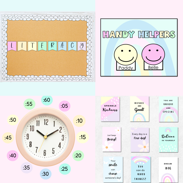 Pastel Classroom Decor Bundle