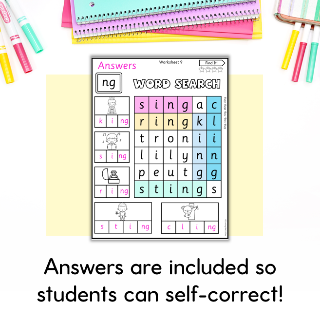 Find It! Digraph and Double Consonants Word Search| Spelling Activity for Prep/Kindergarten
