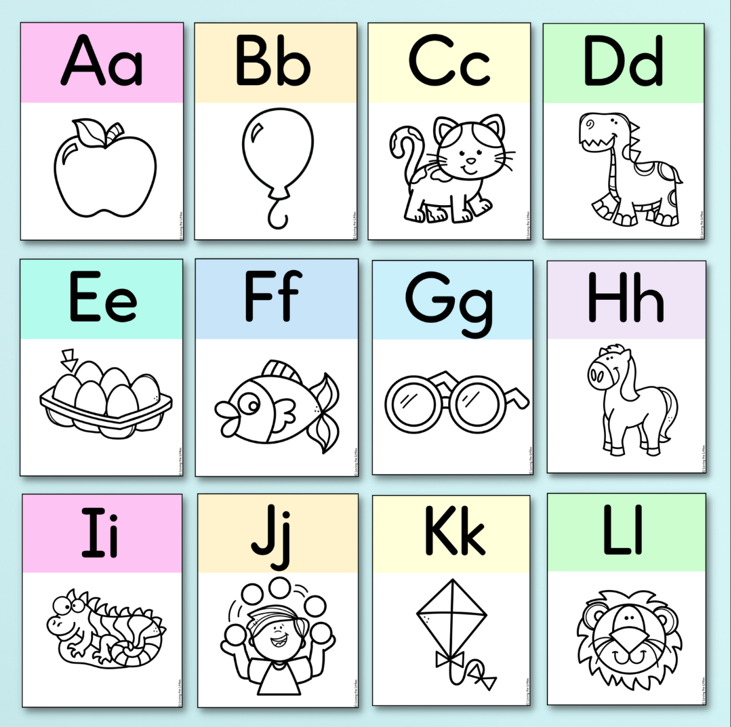 Pastel Alphabet Posters | All Australian Fonts