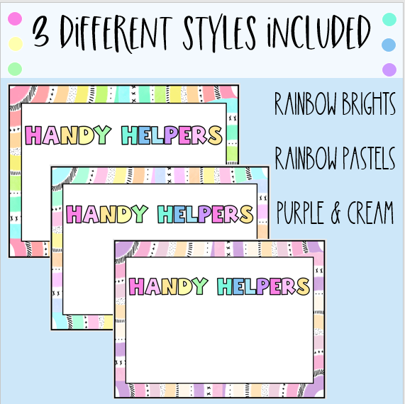 Handy Helpers | Classroom Jobs Display