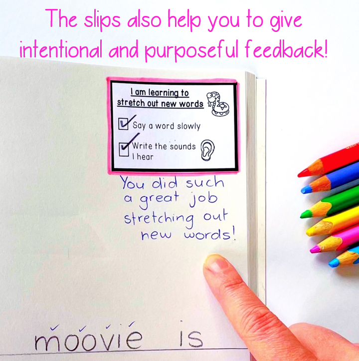 Writing Learning Intention Slips for Kindergarten