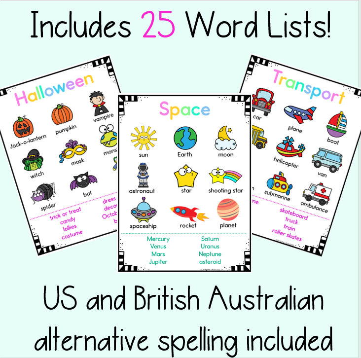 Word Banks | Word lists with pictures