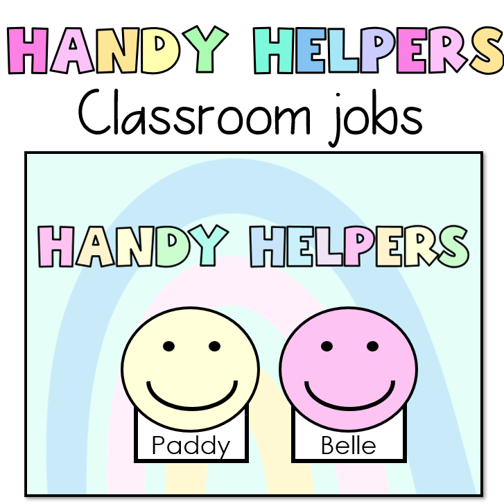 Handy Helpers | Classroom Jobs | Pastel Job Chart Display