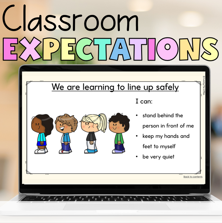 Classroom Expectation Slides | Rules and routines PowerPoint