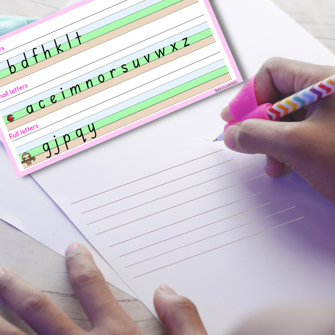 Dotted thirds handwriting support