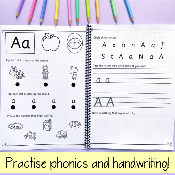 Foundation/Kindergarten Alphabet Book Phonics and Handwriting Booklet | All Australian Fonts