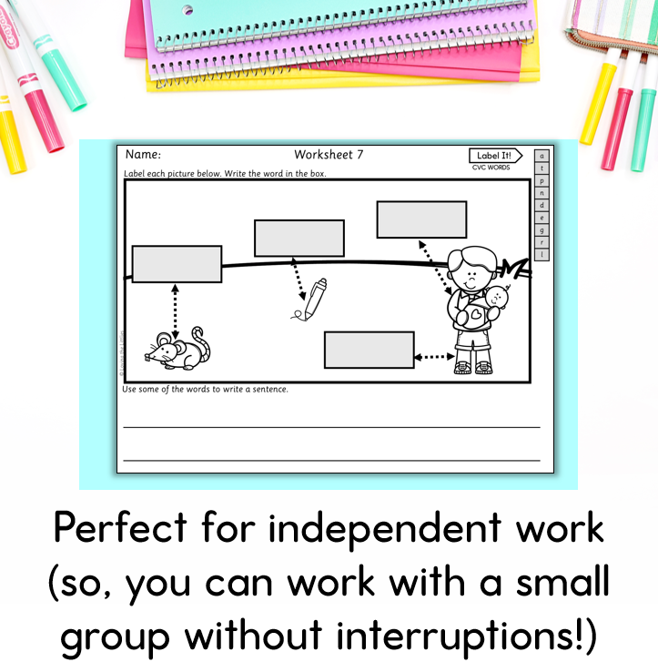 Label It! CVC Words Labelling for Prep/Kindergarten