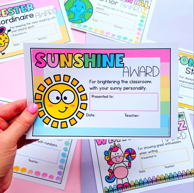 End of Year Student Awards Certificates | Student Gifts | Positive Reinforcement