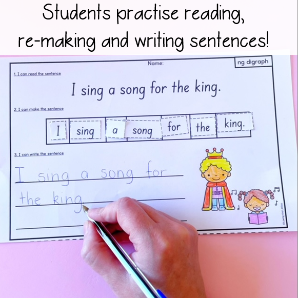 Digraph and Double Ending Sentence Worksheets | Sentence Scramble