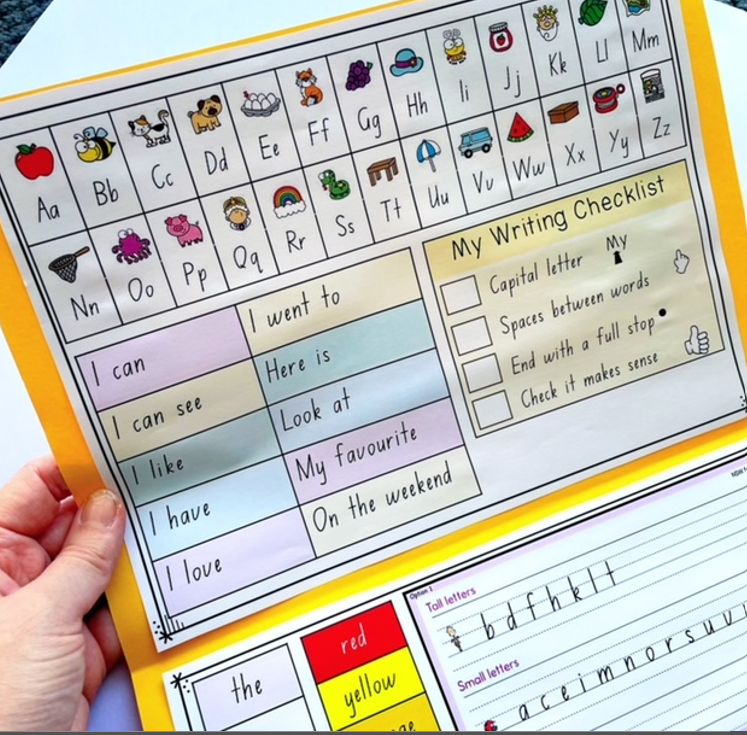 Writing Toolkit Folder | Kindergarten Bump It Up Alphabet Chart All Australian Fonts