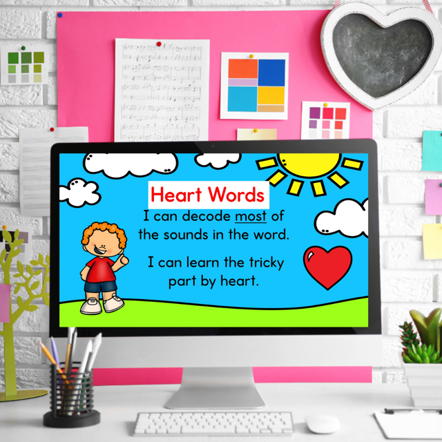 High frequency words PowerPoint | Heart words Flash words