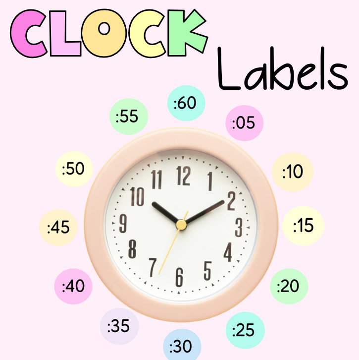 Pastel Clock Labels