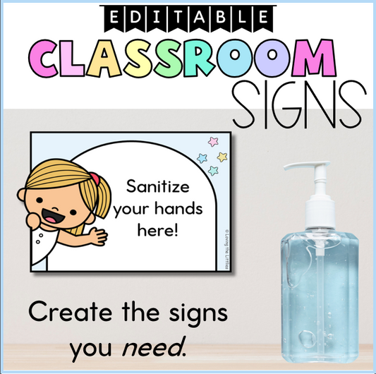 Editable Classroom Signs | Customizable Posters for Routines and Reminders