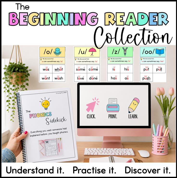 Australian Beginning Reading & Phonics Teacher Collection | Teacher Phonics Guide | Independent Practice | Spelling Discoveries