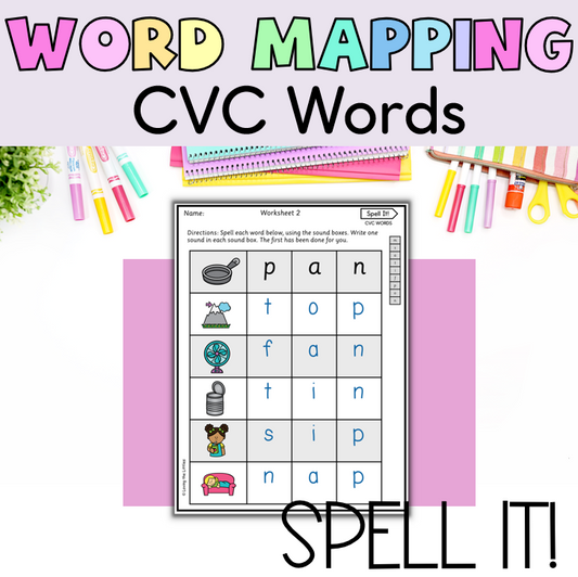 Spell It! Prep/Kindergarten CVC Words Spelling Activity | Consonant Vowel Consonant