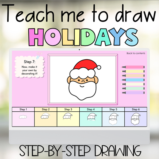 Step by Step Holiday Drawing Slides | Explicit Directed Drawing Christmas Easter