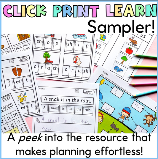 Free Kindergarten Foundation Independent Literacy Activities Reading and Phonics Sample