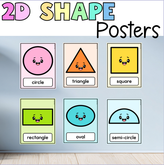 Cute 2D Shape Posters for Classroom