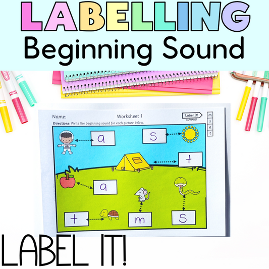 Label It! Prep/Kindergarten Beginning Sounds Labelling Worksheets | Phonics Practice