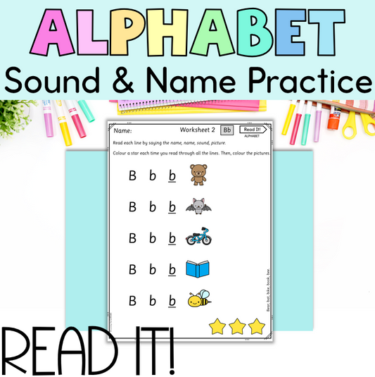 Read It! Kindergarten Letter Sound Mastery Worksheets | Alphabet Fluency Practice