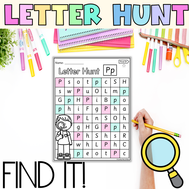 Find It! Letter Hunt Alphabet Worksheets | Letter Recognition