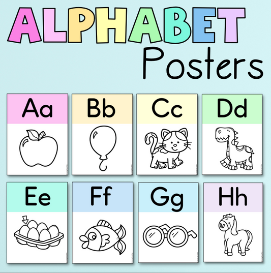 Pastel Alphabet Posters | All Australian Fonts
