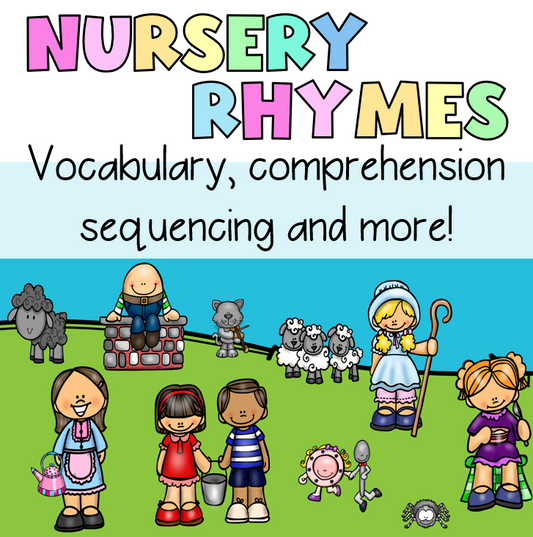 Nursery Rhymes Shared Reading PowerPoint and Posters Vocabulary Comprehension and Sequencing