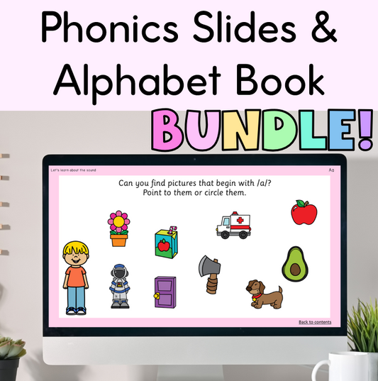 Phonics Slides and Alphabet Book Bundle