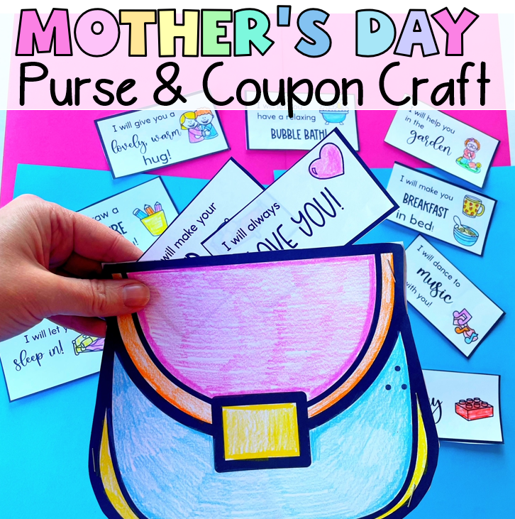 Mother's Day Craft | Purse and Coupons Activity