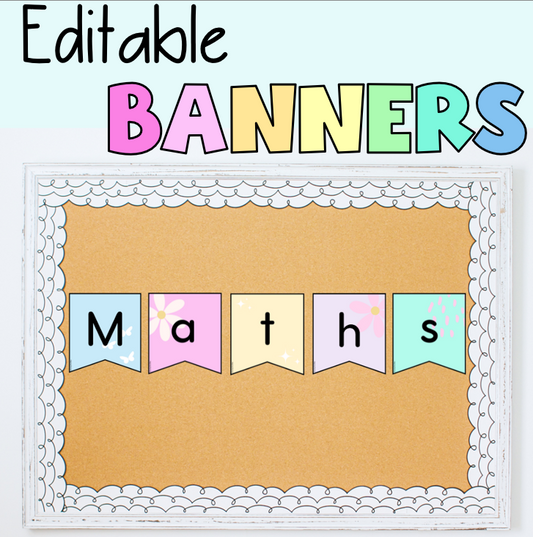 Pastel Editable Classroom Banners