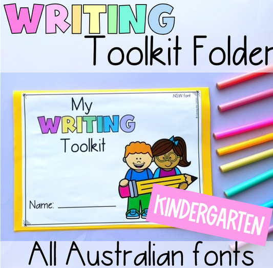 Writing Toolkit Folder | Kindergarten Bump It Up Alphabet Chart All Australian Fonts