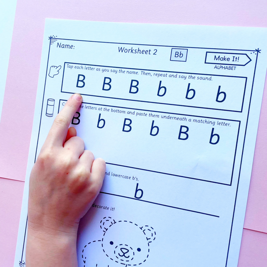 Make It! Prep/Kindergarten Alphabet Worksheets | Letter Name and Sound Practice