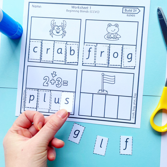 Build It! Prep/Kindergarten Beginning & Ending Blends Worksheets | CCVC & CVCC Spelling