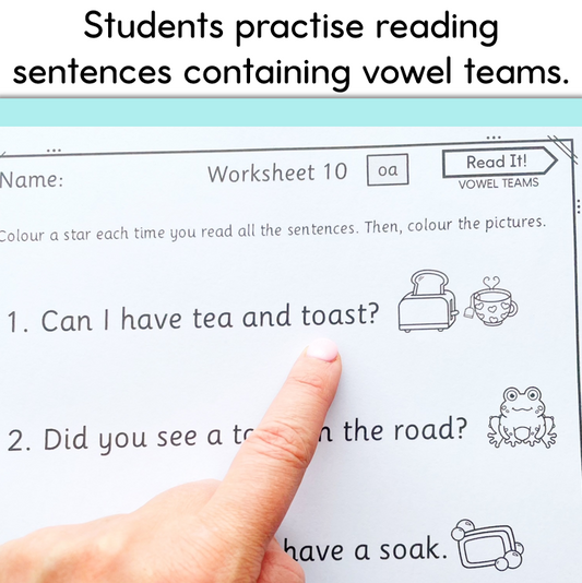 Read It! Decodable Sentences with Vowel Teams | Long Vowel Reading Fluency