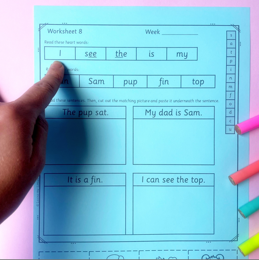 Home Reading Worksheets | Decodable Sentence and Picture Match