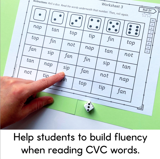 Roll It! Roll and Read CVC Words | Decoding and Blending Fluency for Prep/Kindergarten