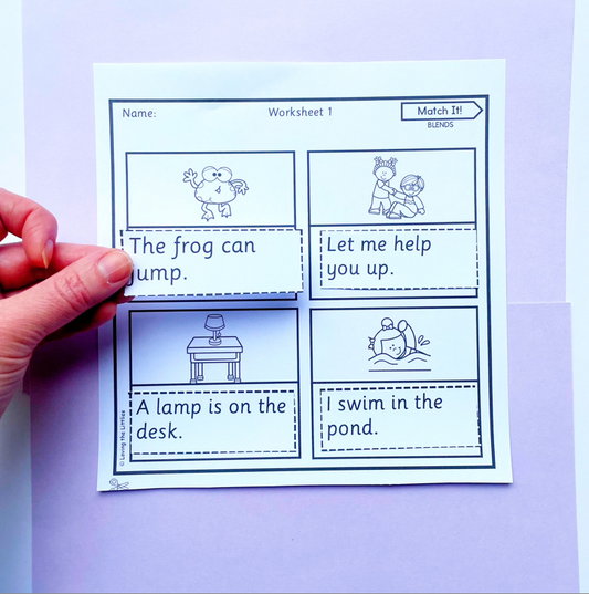 Match It! Prep/Kindergarten Blends Sentences and Picture Match | CCVC and CVCC