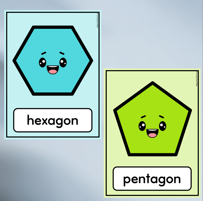 Cute 2D Shape Posters for Classroom