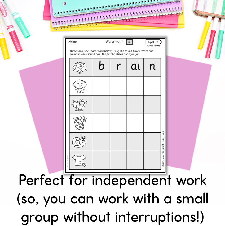 Spell It! Vowel Teams Spelling Activity | Long Vowel Spelling Pattern Word Mapping