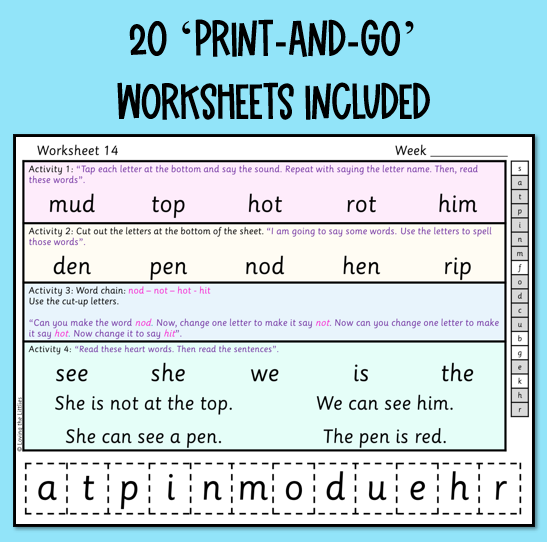 Home Reading Worksheets | Decoding Practise for Home Learning
