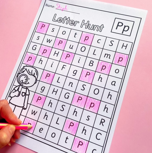Find It! Letter Hunt Alphabet Worksheets | Letter Recognition