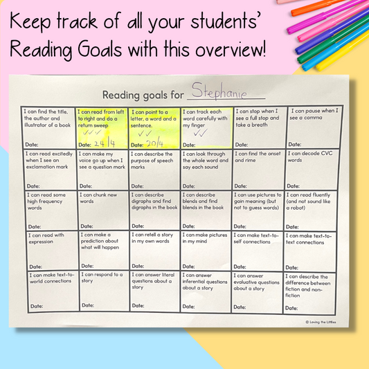 Kindergarten Reading Goals