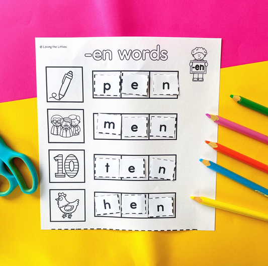 CVC Words Cut and Paste Worksheets