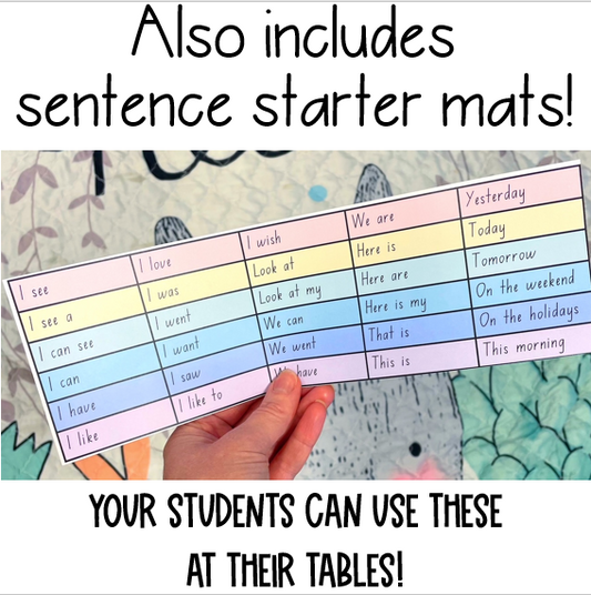 Sentence Starters for Kindergarten | All Australian fonts