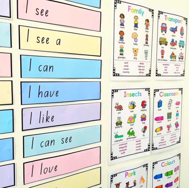 Kindergarten Writing Tools Bundle | Bump It Up Wall | Word Banks | Sentence Starters