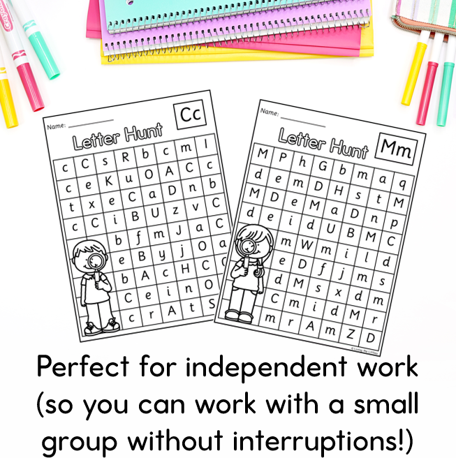 Find It! Letter Hunt Alphabet Worksheets | Letter Recognition